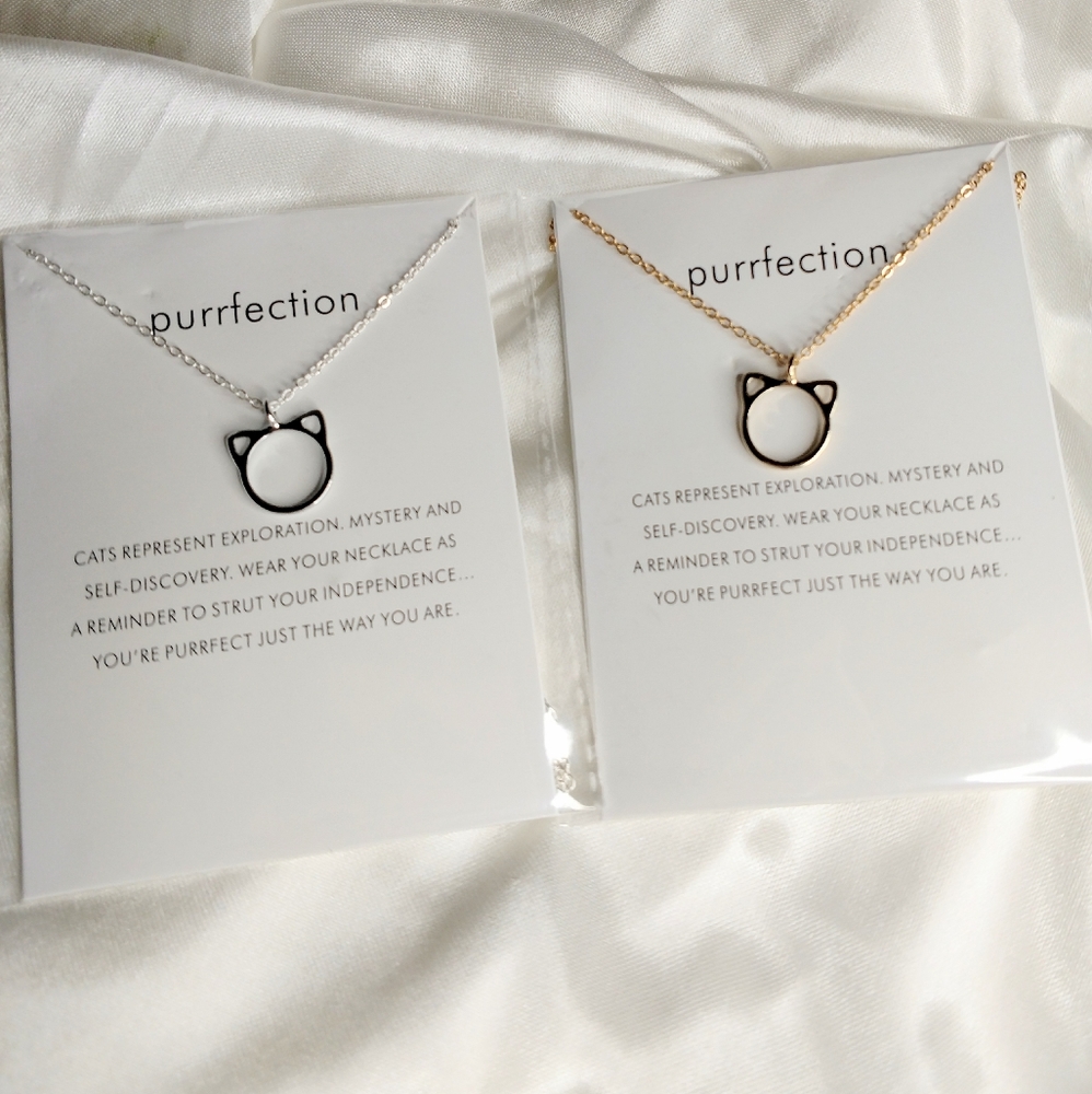 Purrfection Cat Necklace with Card
